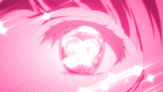 pink anime heart eyes animated
