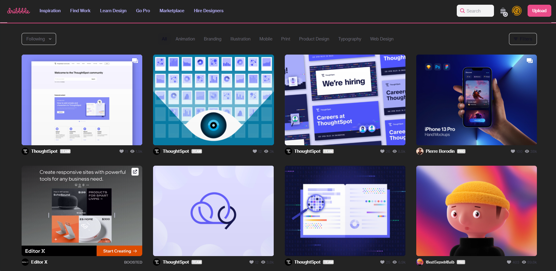 Dark theme Dribbble 2022