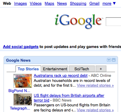 iGoogle Hide First Column