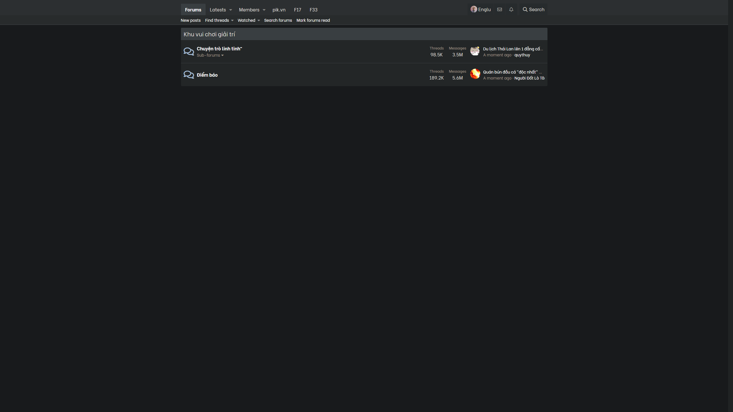 VOZ Dark Mode - VOZ bản thu gọn