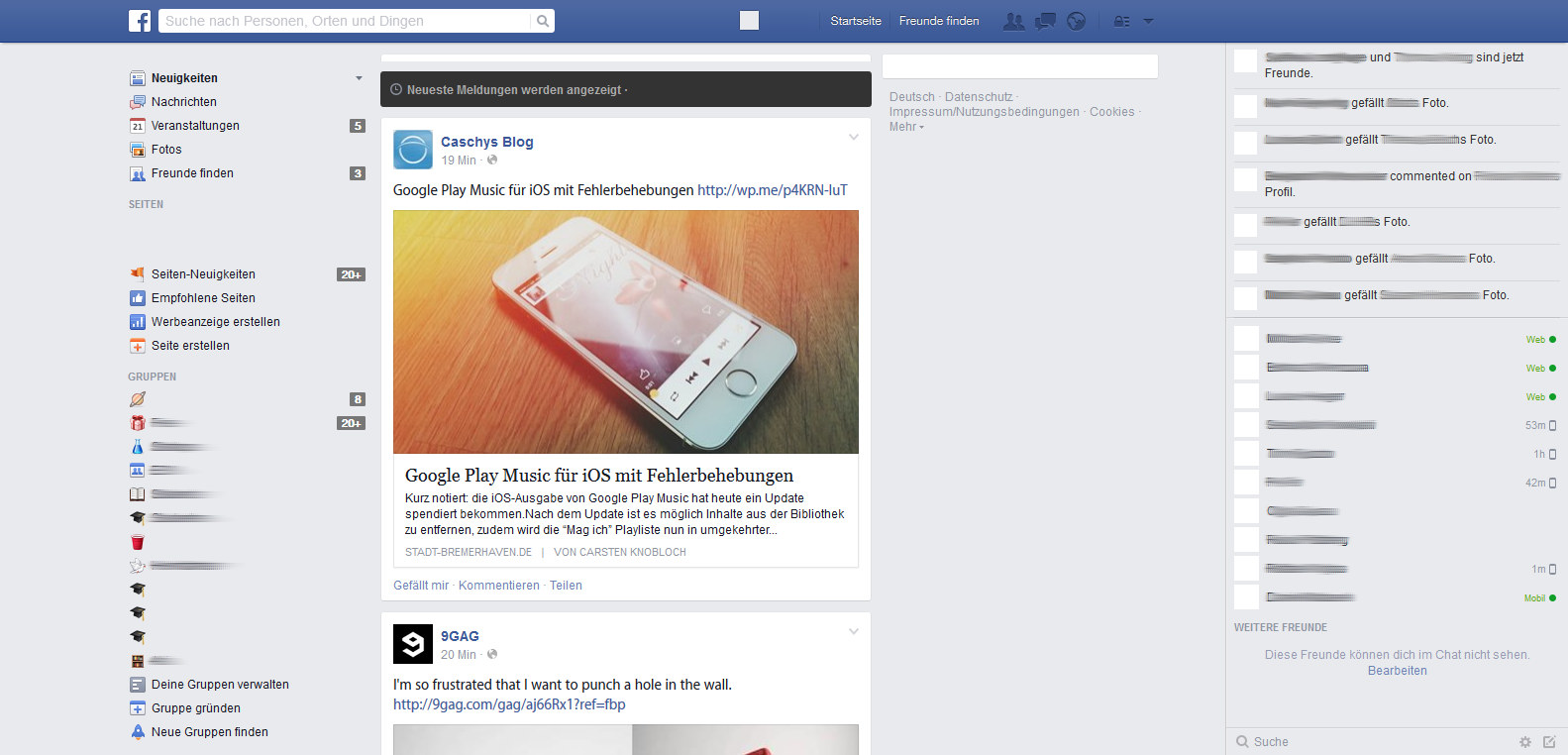 Facebook Morespace (fullscreen, for big screens)