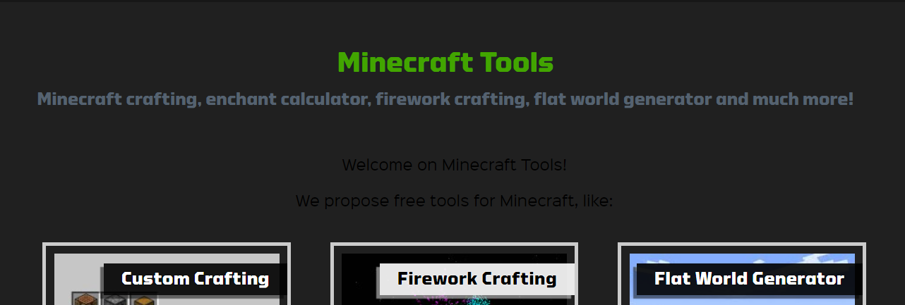 minecraft.tools Dark Theme