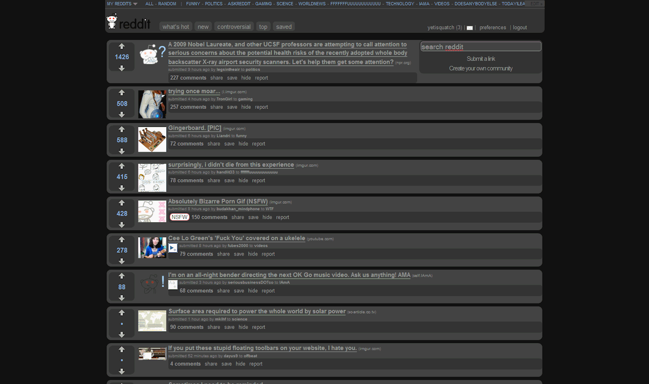 Reddit.com Dark-N-Grey