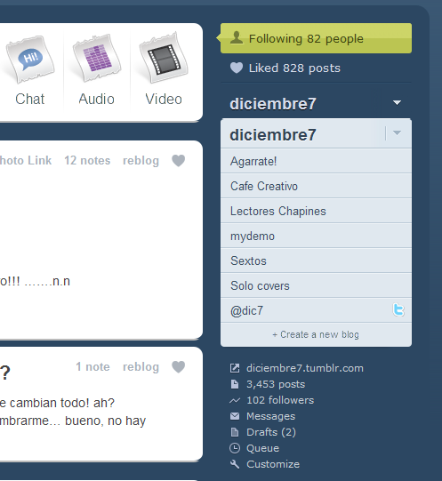 Tumblr - Show all blogs