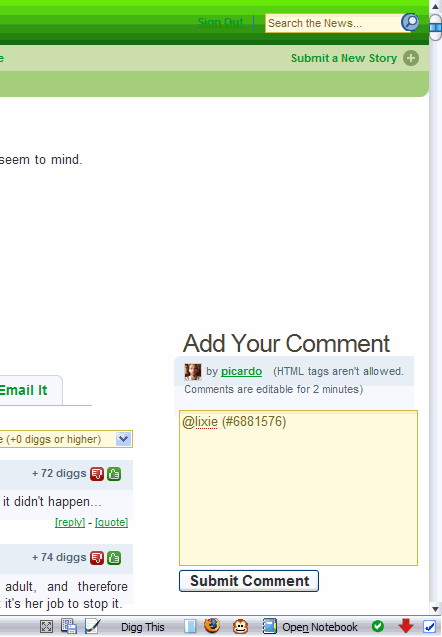 Digg: Comment Box Fix