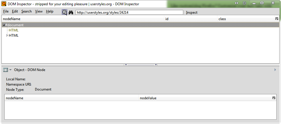 DOM Inspector - stripped for your editing pleasure