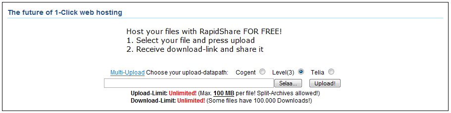 RapidShare.com - cleaner & simpler