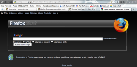 Firefox Start page Dark Gray Style-like Vc style