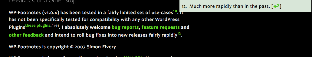 Footnotes Popup