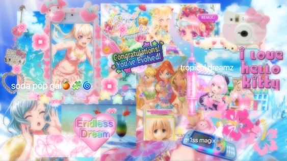 Gyaru Blue & Pink - Roblox backgorund