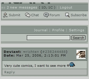 deviantART - slim mode