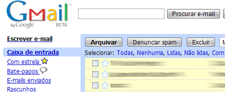 Gmail: Inbox in light yellow tones