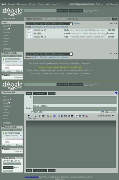 gmail > deviantART