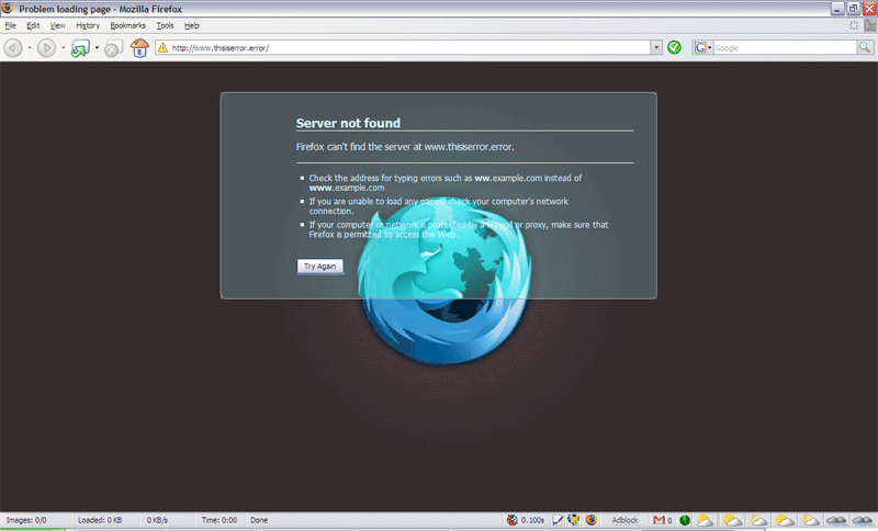 about:netError Dark Firefox