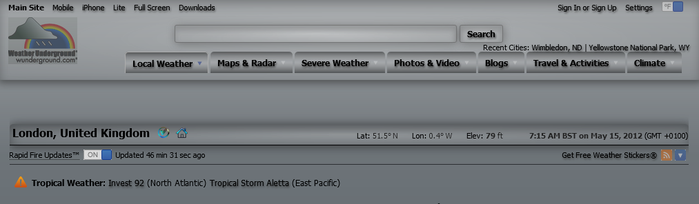 WeatherUnderground - Wimbledon