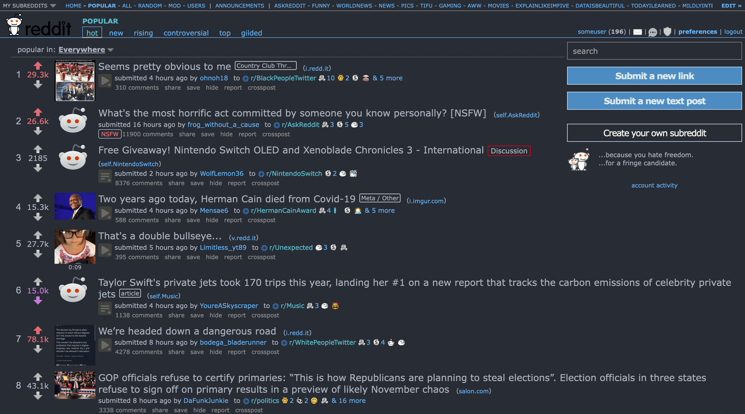 One Dark Old Reddit