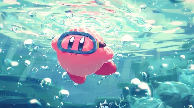 Kirby underwater wallpaper