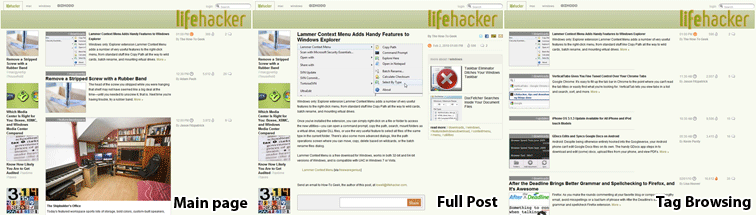 Perfect Gawker blogs ( Lifehacker, Gizmodo, etc )