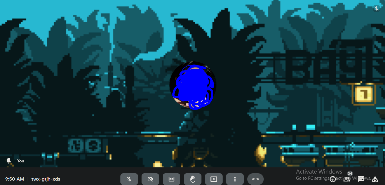 Pixel art background for google meet (RETRO THEME)