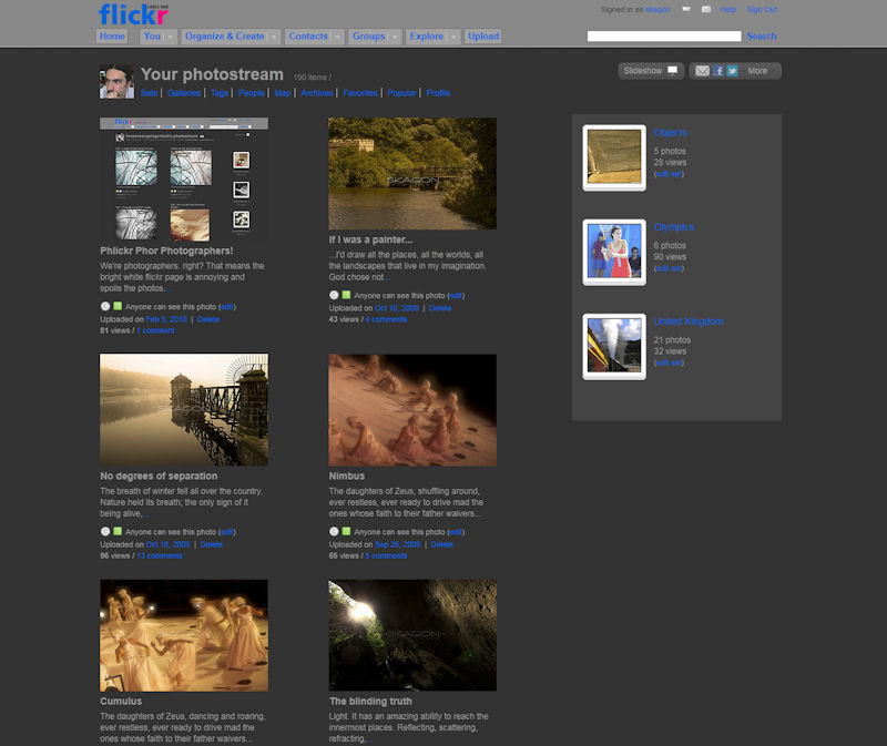 Dark grey Flickr -- Photoshop style **update 22