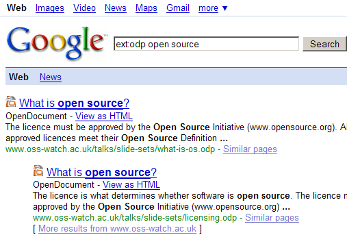Google (search results) - add filetype icon before