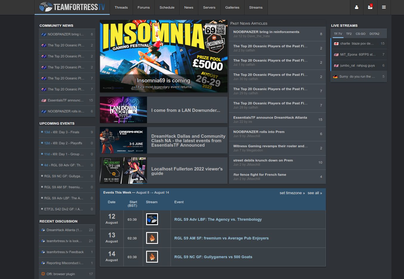 Teamfortress.tv Modern Dark Theme