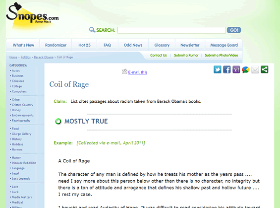 Snopes.com -- Enhance readability and remove some