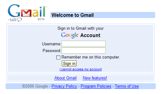 Gmail login - minimized - vertically centered