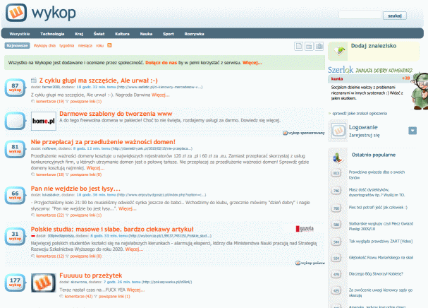 Wykop.pl Stary styl v3 (2007) WorkInProgress...