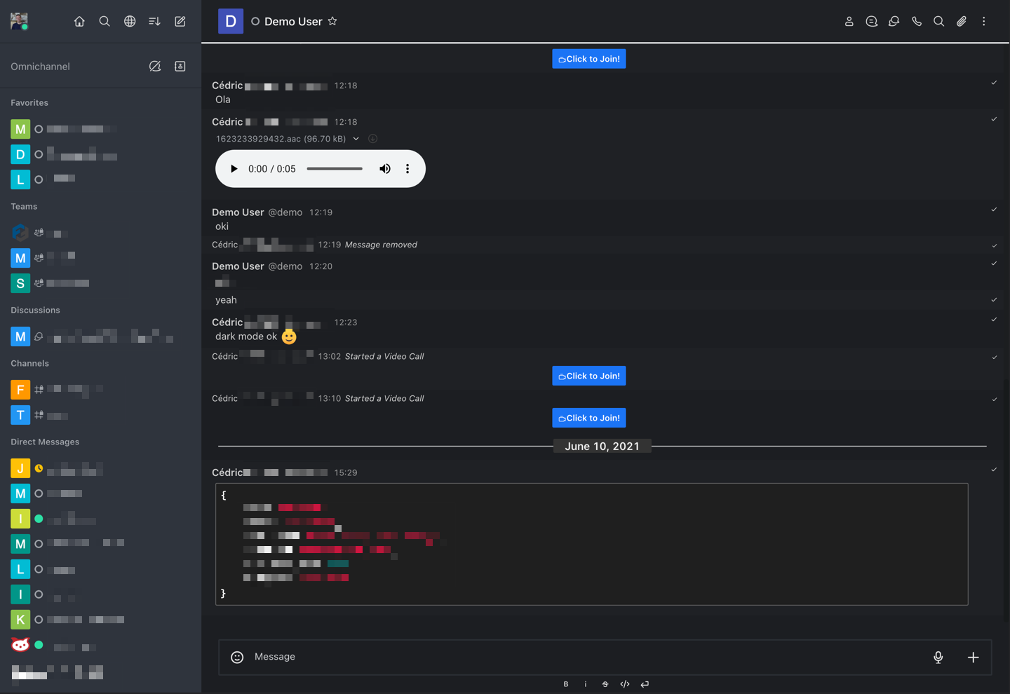 RocketChat Dark for v3.18