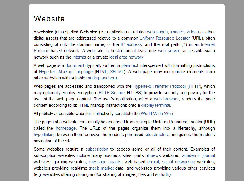 Wikipedia - Clean and readable