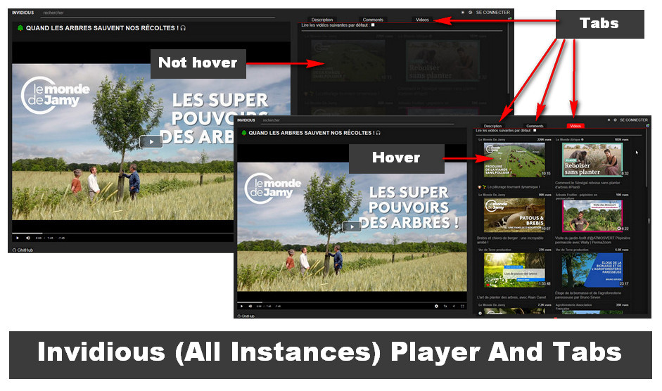 Invidious (All Instances) Player And Tabs v.3