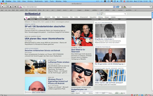 DerStandard.at centered/zentriert & optimized