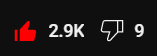 Youtube red like/dislike button