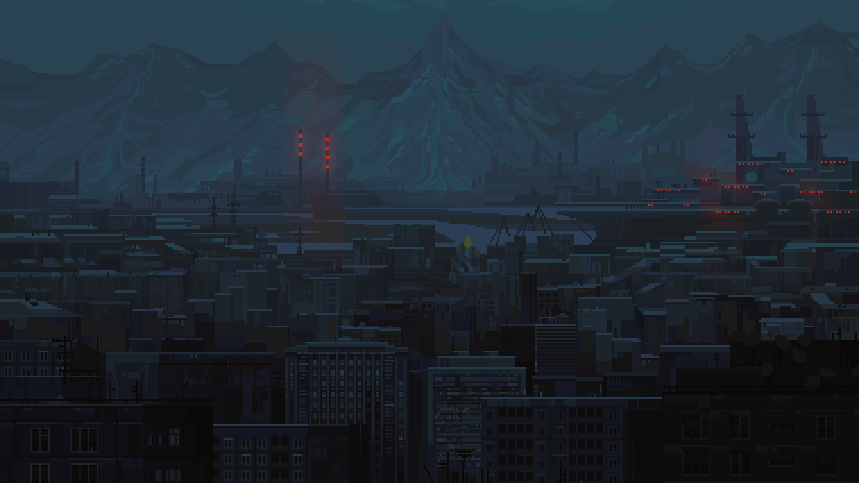 City with red little lights-Roblox