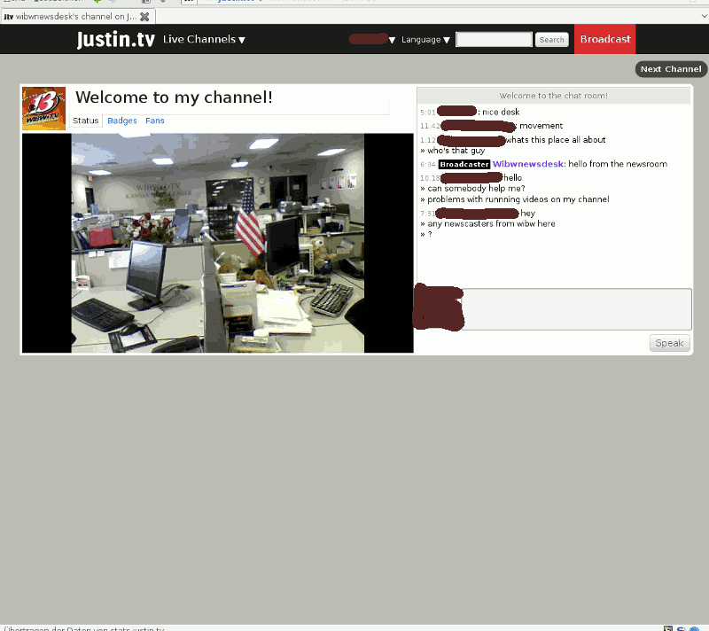 justin.tv cleaned up channel view