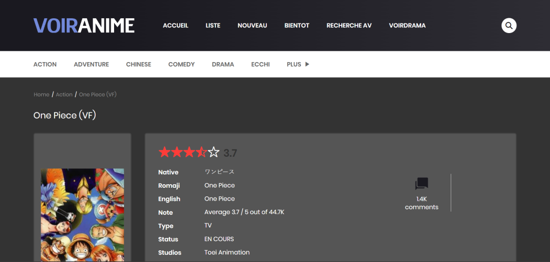 Voir Anime - Dark Mode