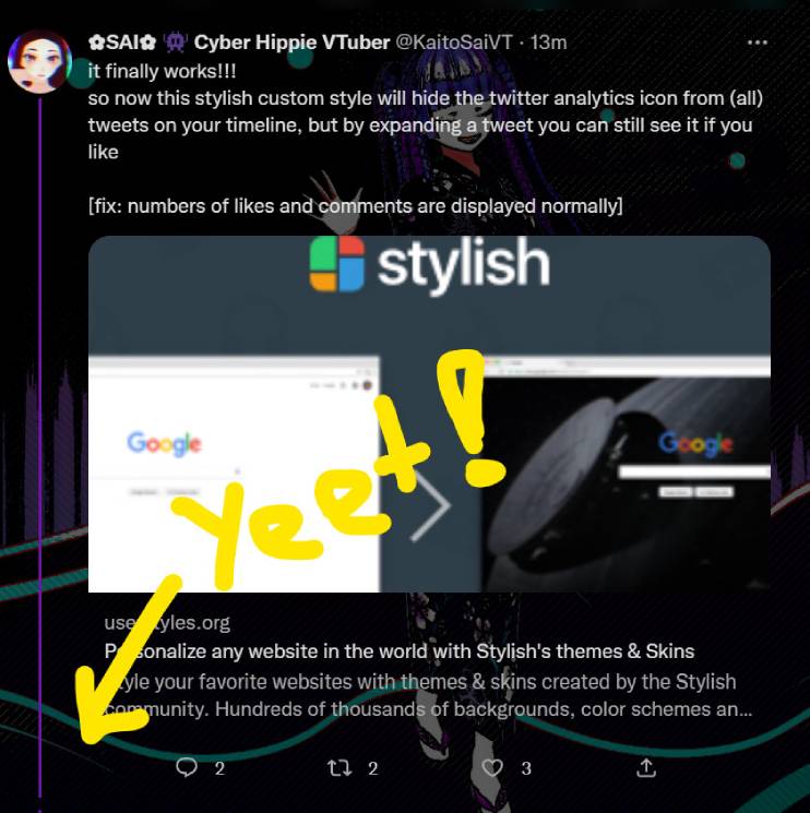 Hide Twitter Analytics Numbers