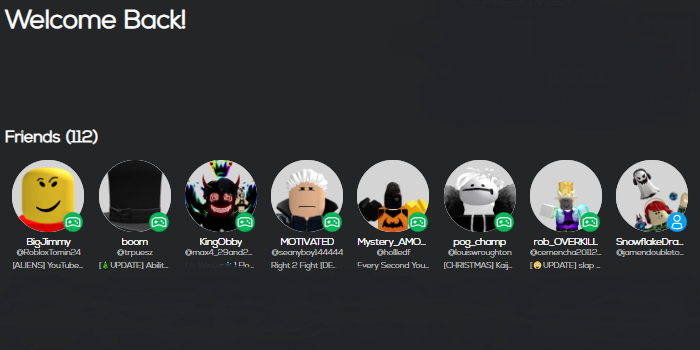 Roblox Welcome Back Text Instead Of Home