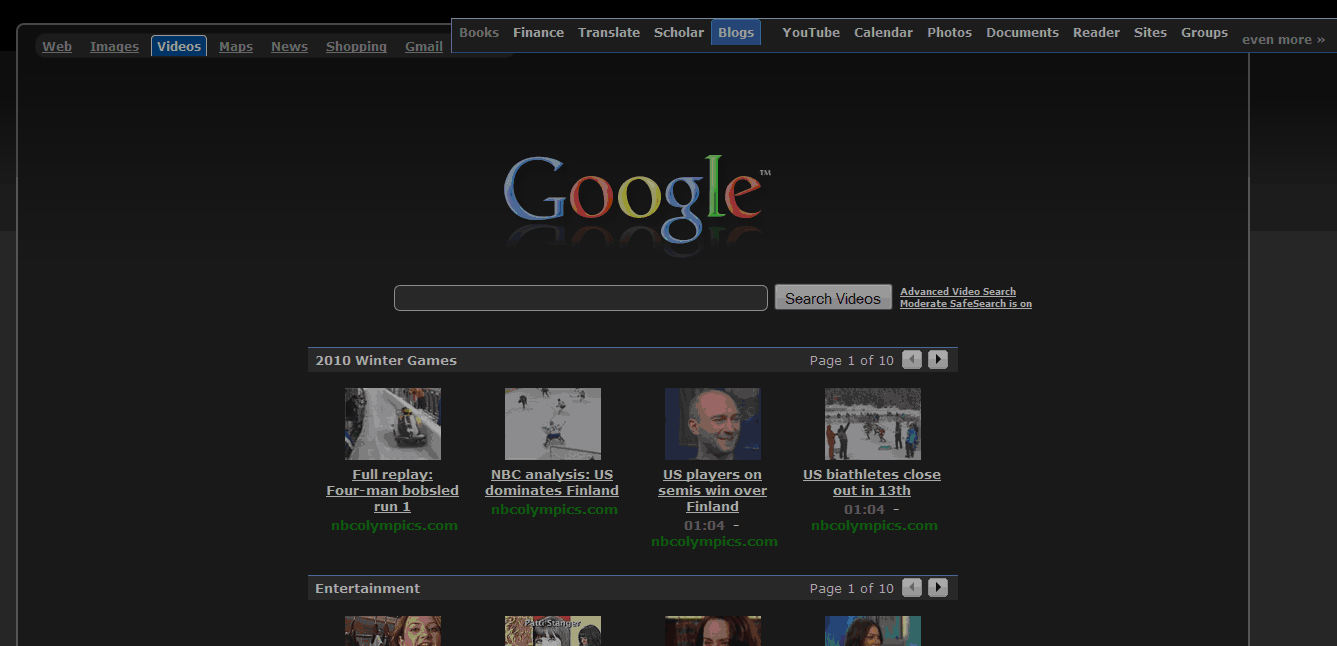 Google dark theme