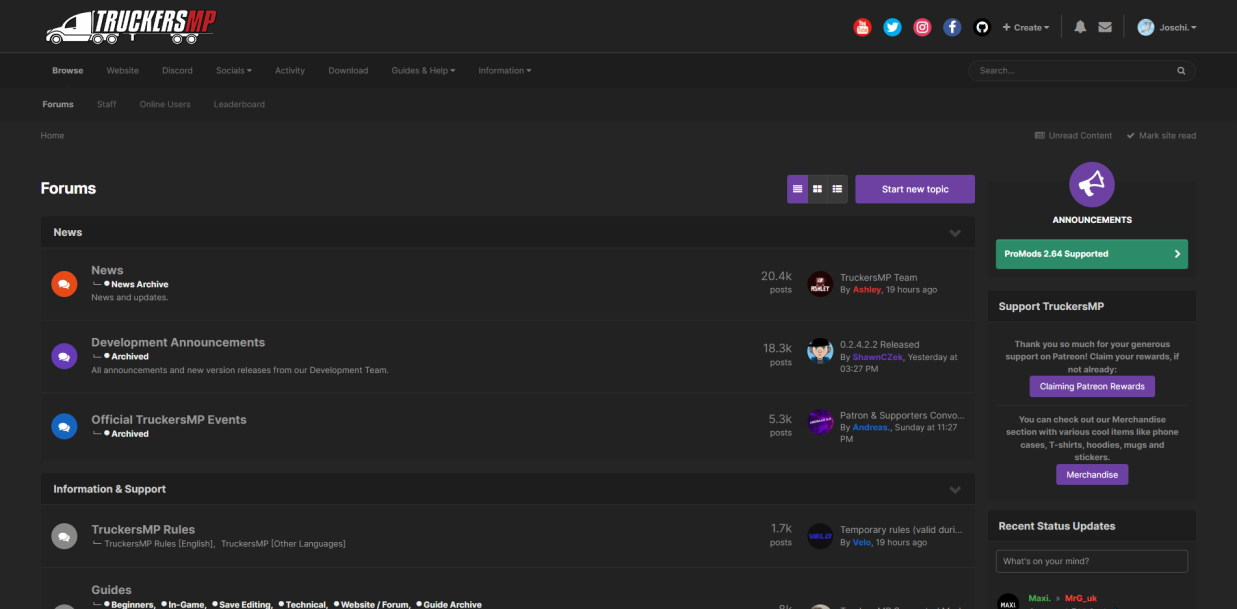 TruckersMP Forum Purple Accent (Dark Theme)
