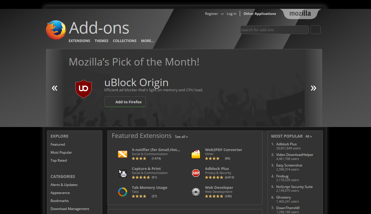 AMO - Dark Theme