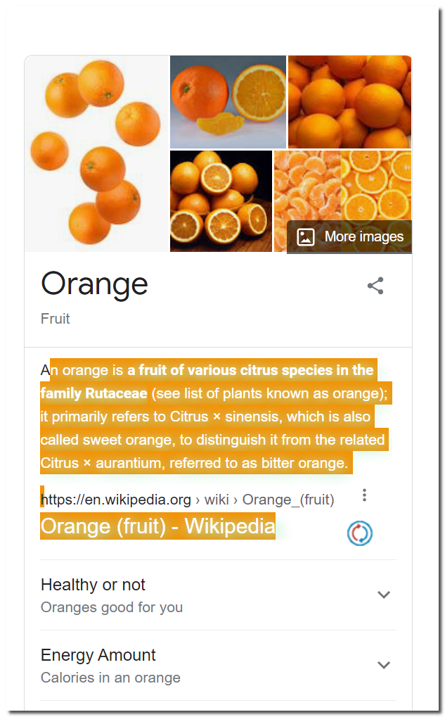 Selected text bg-color: Orange