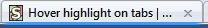 Hover highlight on tabs