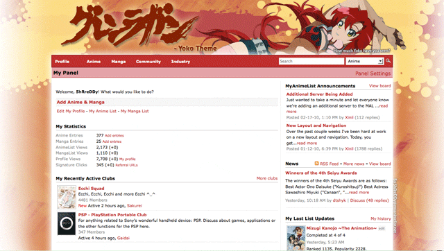 MyAnimeList.net - TTGL (Yoko) Theme