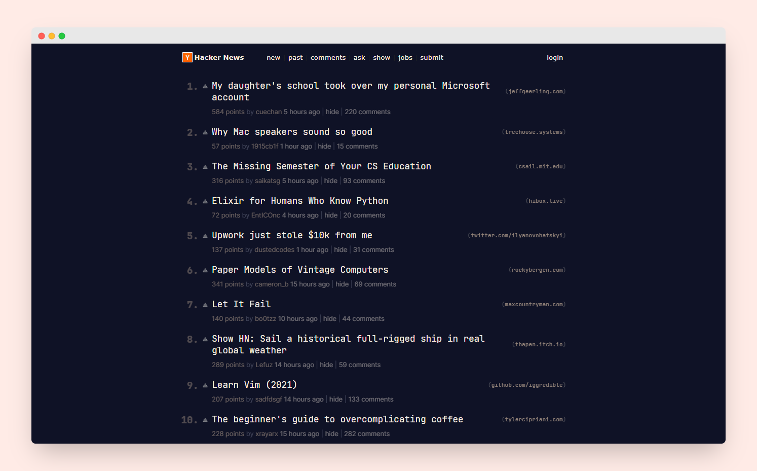 Dark Horse — Hacker News