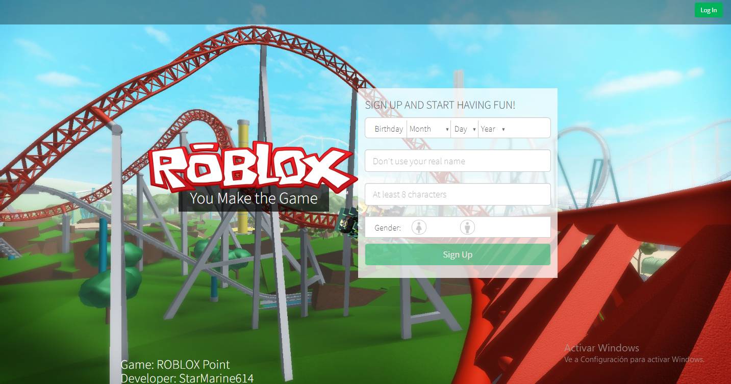 ROBLOX Late 2014/Early 2015 Sign Up Page