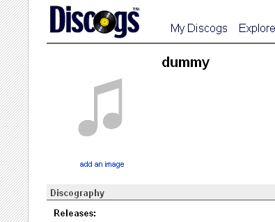 Discogs: less graphical no image div