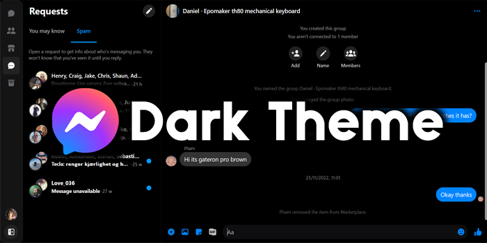 Facebook Messenger Dark Theme by frokfrdk