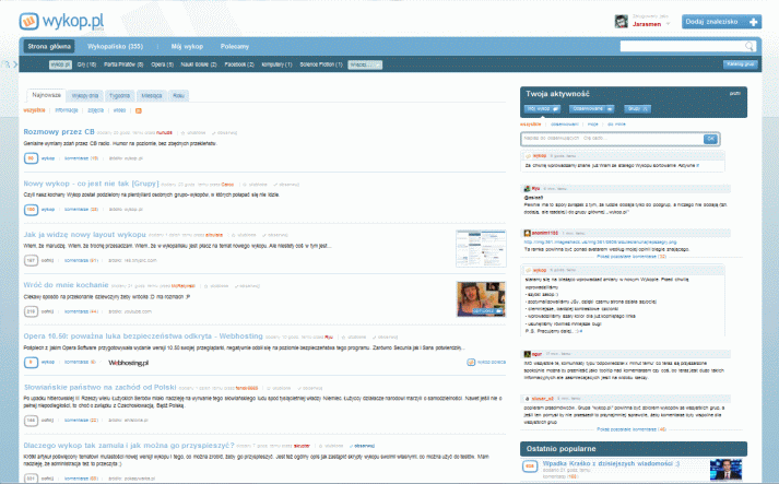 Wykop.pl - new version fluid layout